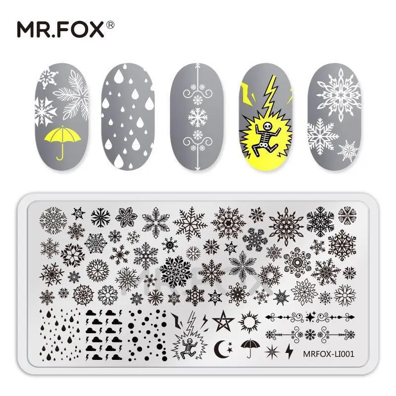 Пластины для штамповки ногтей маникюр штамповка шаблон Морская жизнь животные шаблон изображения пластины ногтей штамп пластина шаблон для печати - Цвет: MF-LI001