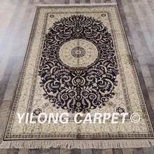 YILONG 5'x8' темно-синий Восточный ручной работы Турция Шелк персидский ковер ковры(LH451B5x8