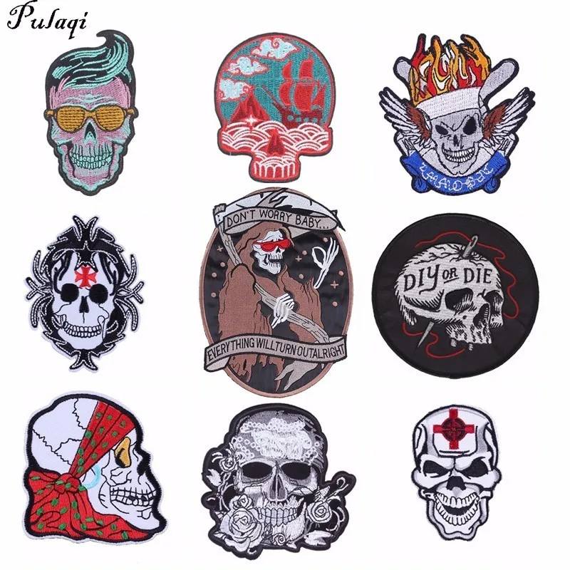 Buy Pulaqi Death Punk Skull Patch for Clothing