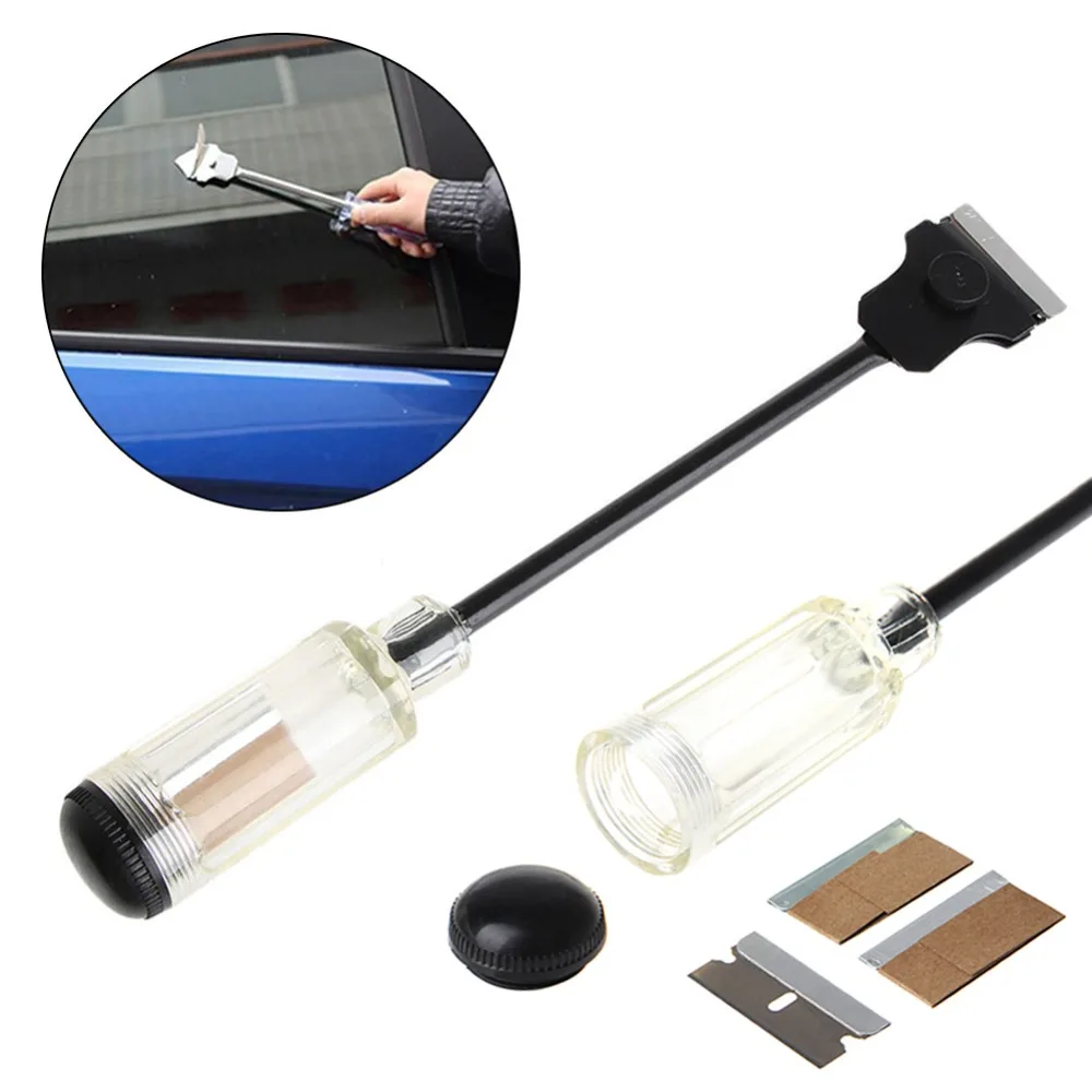

Car Sticker Paint Extension Scraper Remover Tool Long Reach Handle + Razor Blade