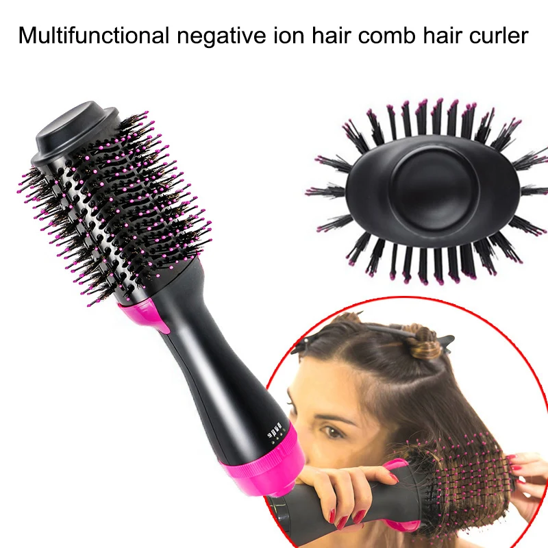 

Salon Hair Dryer Volumizer Comb Multi-function Negative Ion Generator Hair Curler Straightener Brush HJL2018