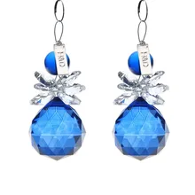 H& D 2 шт. хрустальная люстра снеговик кулон призма для подвешивания солнцезащитный Ловец с хрустальным шаром кобальт синий