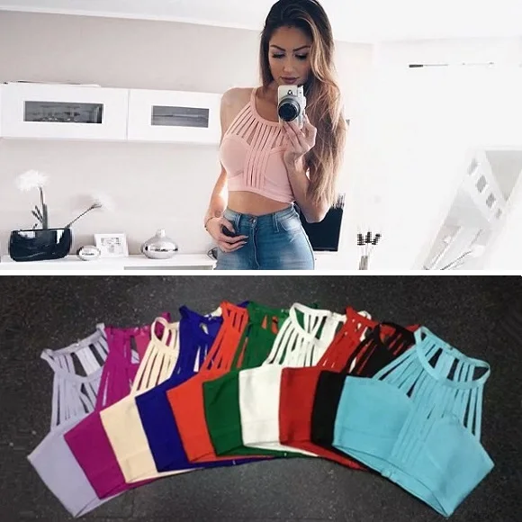 10 Colors Top Quality Sleevelss Off The Shoulder Celebrity Bandage Top Party Rayon Bodycon Top