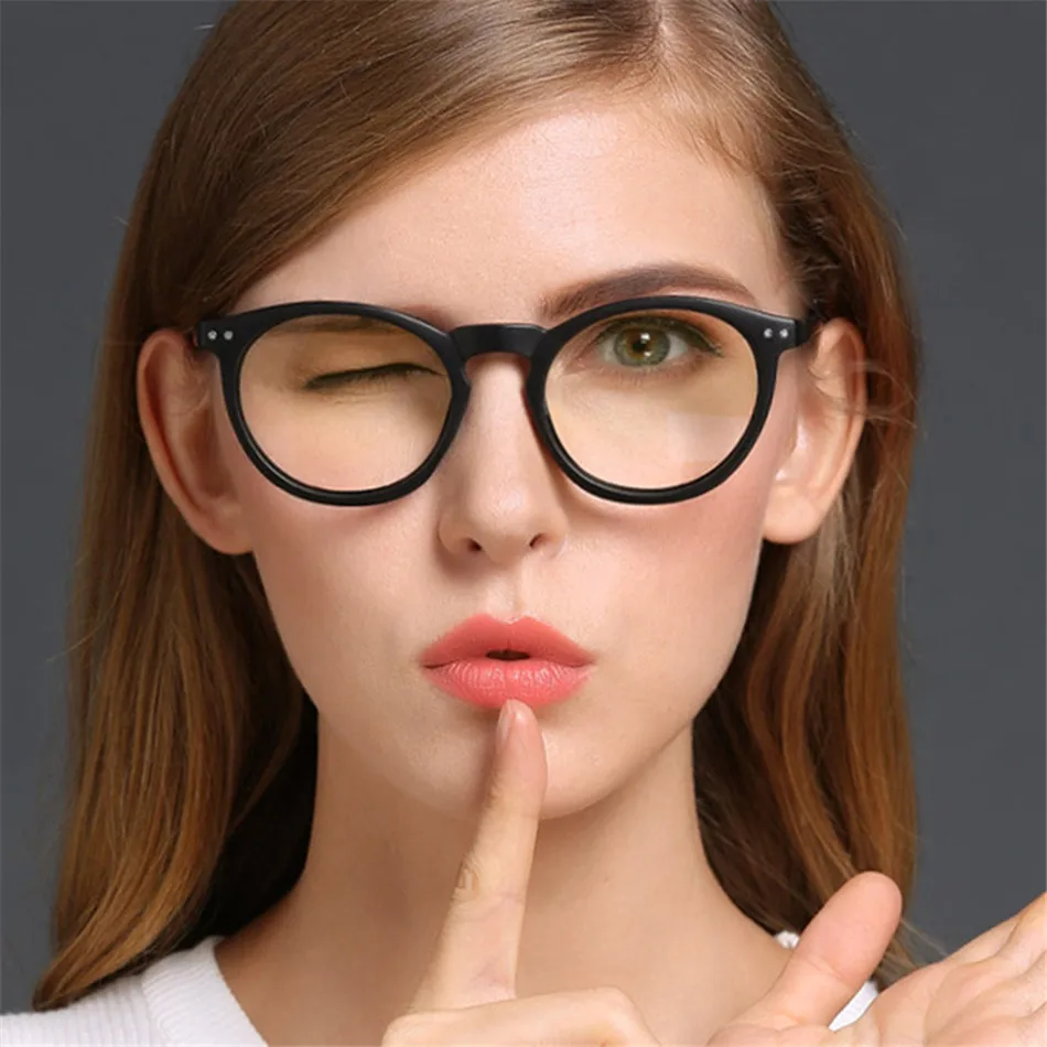 Elbru модные женские очки, оправа для мужчин, Ретро стиль, круглые очки, оправа для очков, прозрачные линзы, очки, простые черные оптические очки, оправа