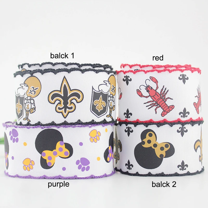 

1-1/2" Cartoon Wired printed grosgrain ribbon 38mm 10 yards Stitched Edge polyester DIY bows band sewing decoration ribbons