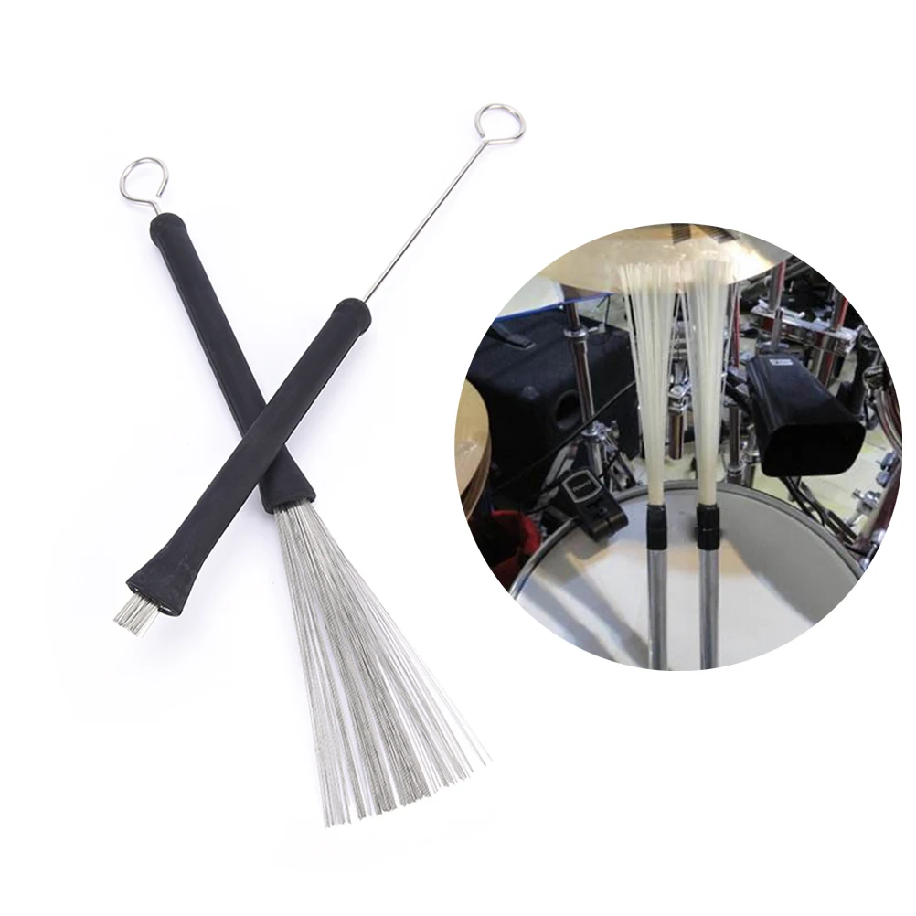 2Pcs Retractable Loop End Drum Brushes For Jazz Stick Drum Musical Accessories