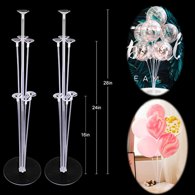 

7 Tubes Balloon Stand Holder Column Birthday Party Supplies Decoration Disposable Tableware Kids Frozen Princess Rose Gold Decor