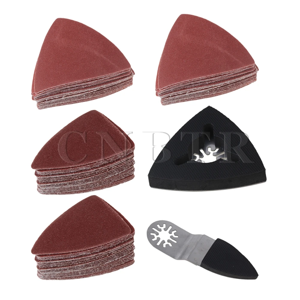 CNBTR Universal Finger Triangular Sanding Paper with Polishing Sanding Pad Set of 102