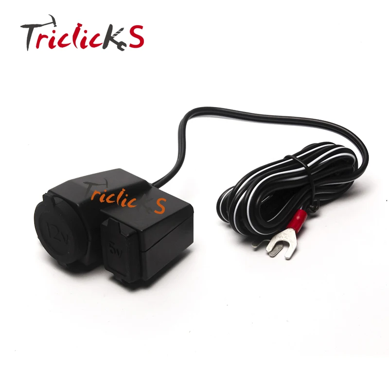 

Triclicks Cigarette Lighter Power Adapter With DC 5V 2.1A Dual USB Output Charging For Cell Phone GPS Motor Charger Switches Kit