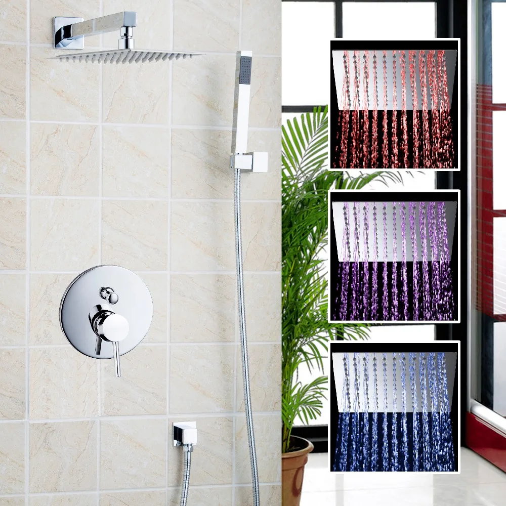 Bathroom In Wall Shower Set With 8" Rain Shower Chuveiro Set Shower