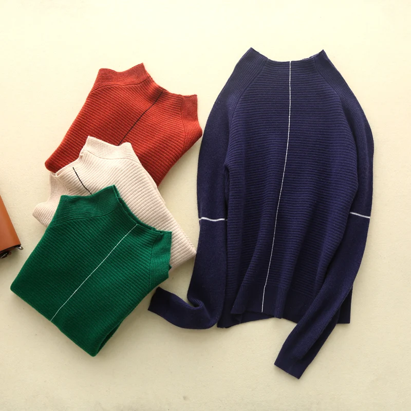 Women Sweater and Pullover 5Colors Turtleneck 100% Pure Gaot Cashmere Jumpers Ladies High Quality Knitwear Winter New Girl Tops