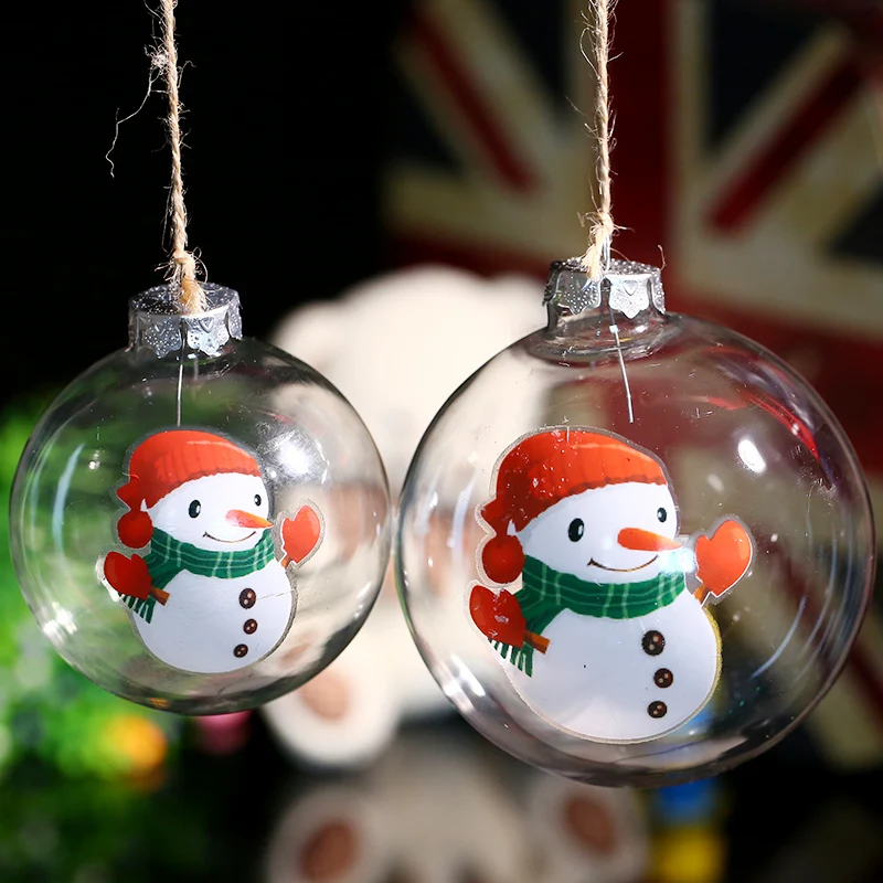 Sfere Di Natale Trasparenti.Palline Di Vetro Trasparente Pupazzo Di Neve In Red Hat Natale Ornamento Sfera Albero Di Natale Decorazione Evento Festa Del Partito Festival Palla Ball Ball Ball Ornamentball Christmas Ornaments Aliexpress