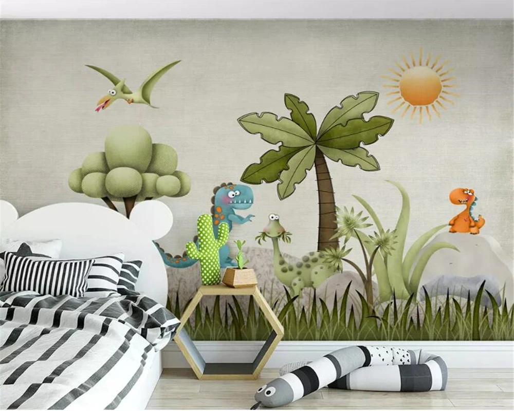 Beibehang обои для стен 3 d Ностальгический мультфильм Динозавр дерево детская комната фон papel де parede 3d обои росписи