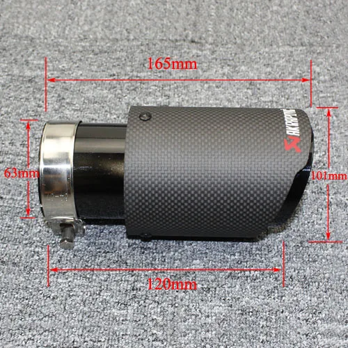 1 шт. автомобильные аксессуары AKRAPOVIC выхлопная труба Декоративная нержавеющая сталь углеродное волокно глушитель Матовый Черный выхлопная труба хвост горло - Цвет: 63-101