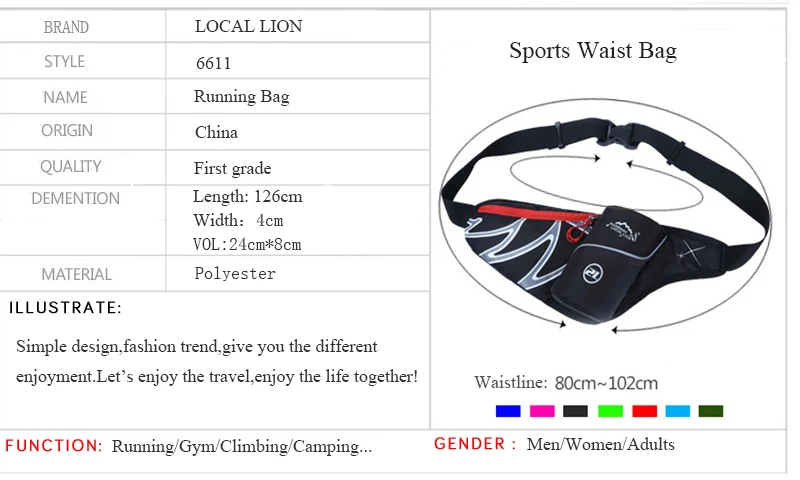Легкий Многофункциональный Открытый кроссовки Спортивная поясная воды поясная сумка Для мужчин Для женщин поясная сумка с держатель