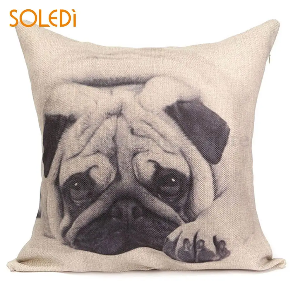 

Animal Pug Dog Square Cushion Cover Decorative Throw Sofa Pillow Case Decor Kids Animal Cushion Creative kids hobbies bulldog