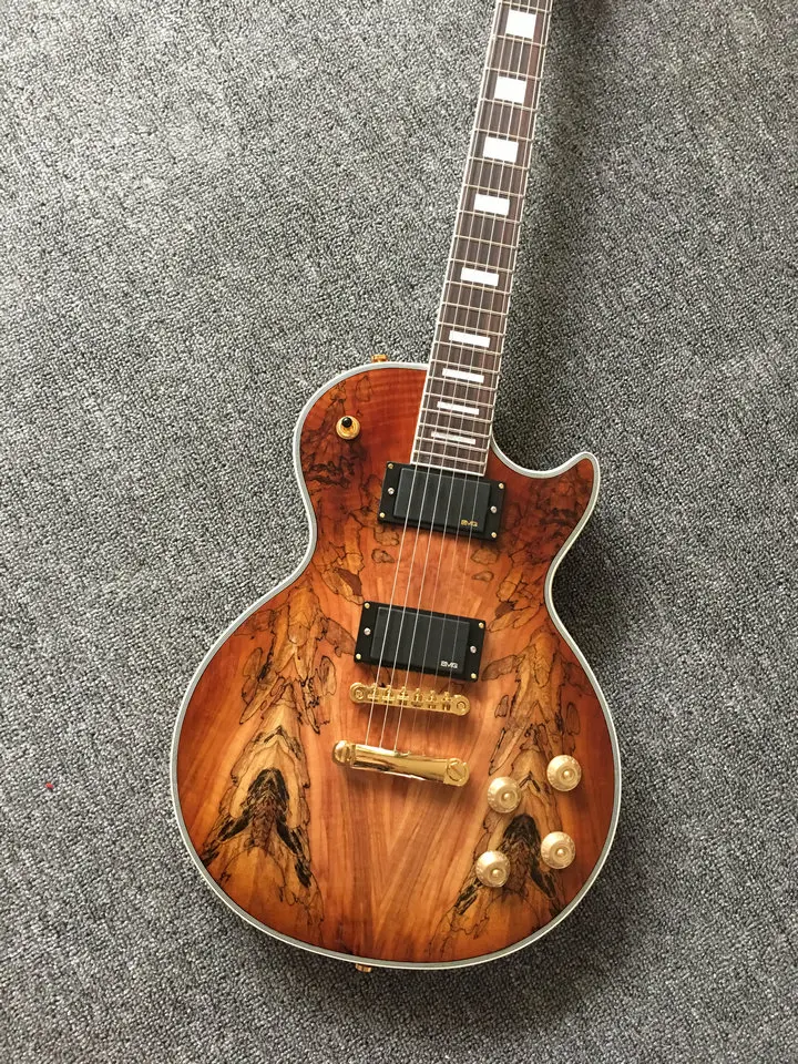 

Custom shop LP guitar Map panel transparent brown lp Custom Electric Guitar 6 Strings lp electric Guitars free shipping