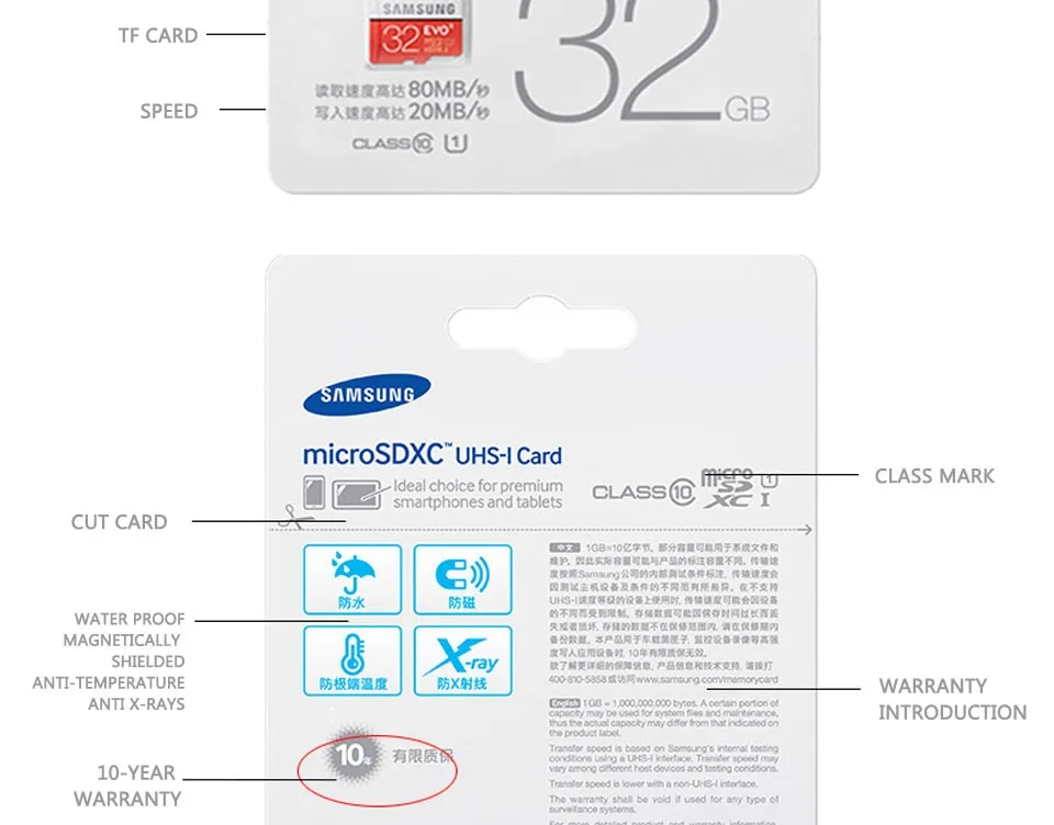 SAMSUNG EVO+ Micro SD 32G SDHC 80 МБ/с. класс 10 карта памяти C10 UHS-I TF/SD карты транс флэш SDXC 64GB 128GB