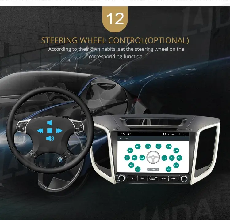 Discount LJDA Android 9.1 Car dvd player for HYUNDAI IX25 CRETA Car Radio headunit gps navigation stereo multimedia WIFI autoaudio 2G+16G 14