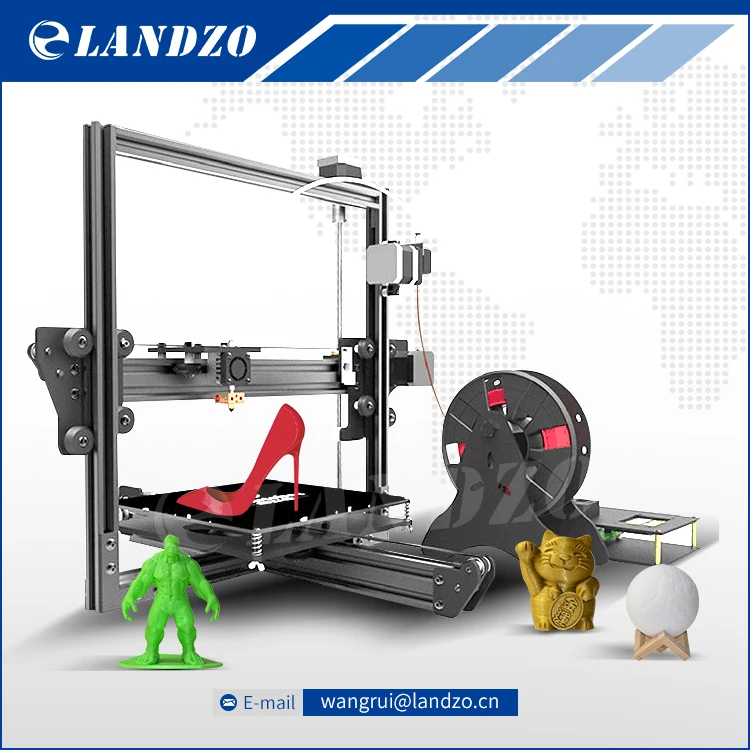 LANDZO Prusa i3 3D Printer 214*202*230mm Printing size 3d Printer Kit Heated Bed Desktop 1Rolls