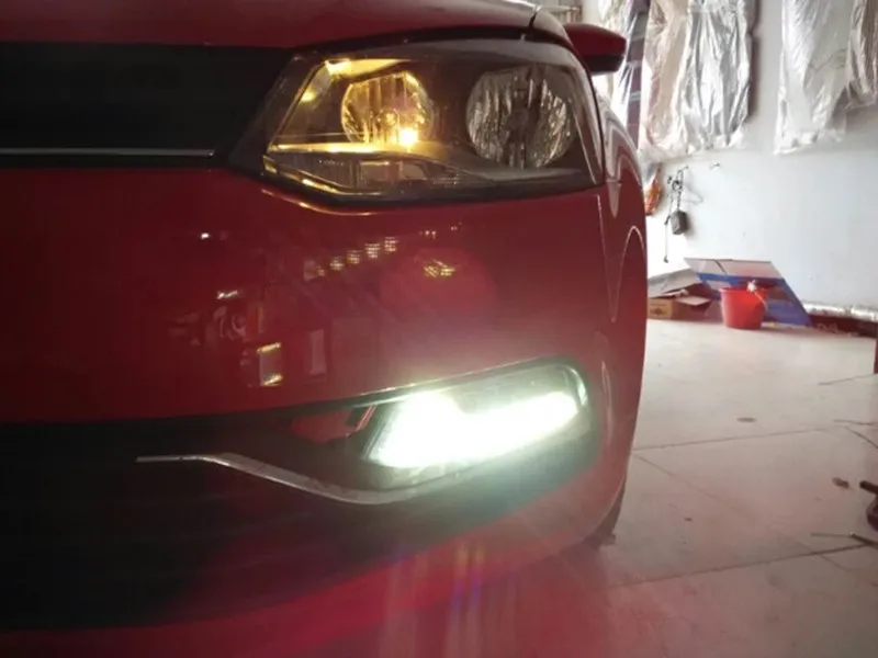 Автомобильные мигающие 2 шт. DRL для Volkswagen VW Polo Passat B7 дневные ходовые огни противотуманные фары