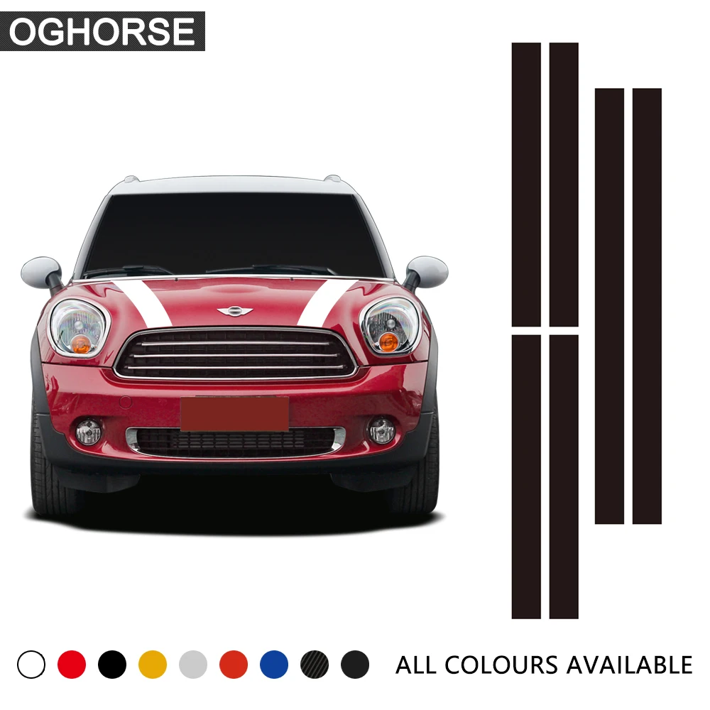 

Rally Line Car Hood Engine Bonnet Roof Rear Decal Sticker for MINI Cooper S One JCW F54 F55 F56 F60 R55 R56 R60 R61 R50 R52 R53