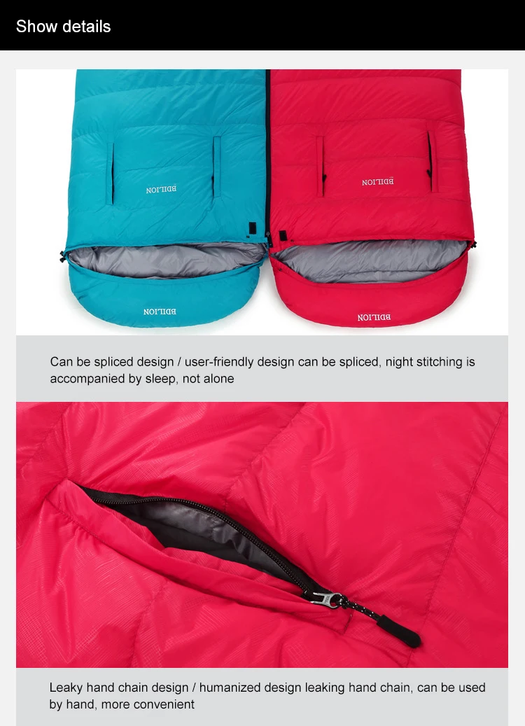 Кемпинг зима Expose рука спальный мешок Открытый Туризм альпинистская сплайсинга двойной спальный мешок путешествия водонепроницаемый