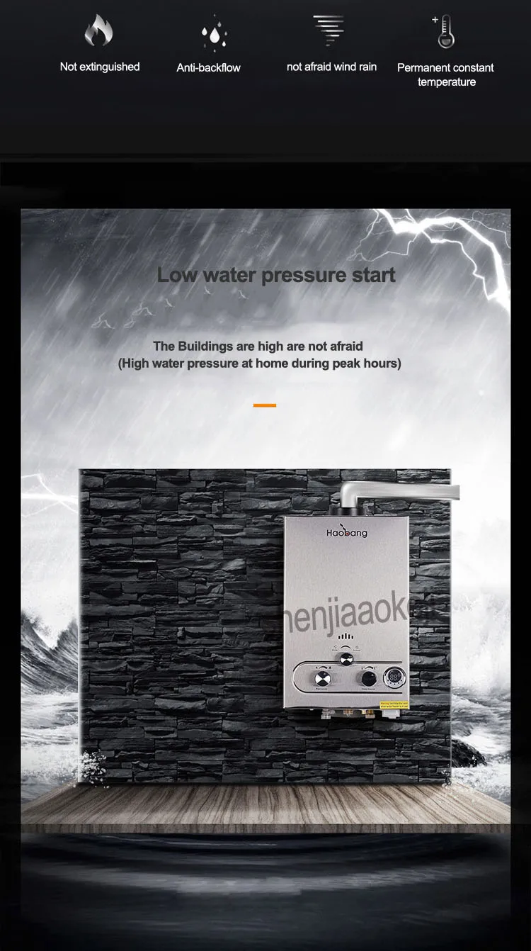 1 шт., газовый водонагреватель, мгновенный нагрев горячей воды, машина для подогрева газовых дымоходов, бытовой водонагреватель для мытья душа