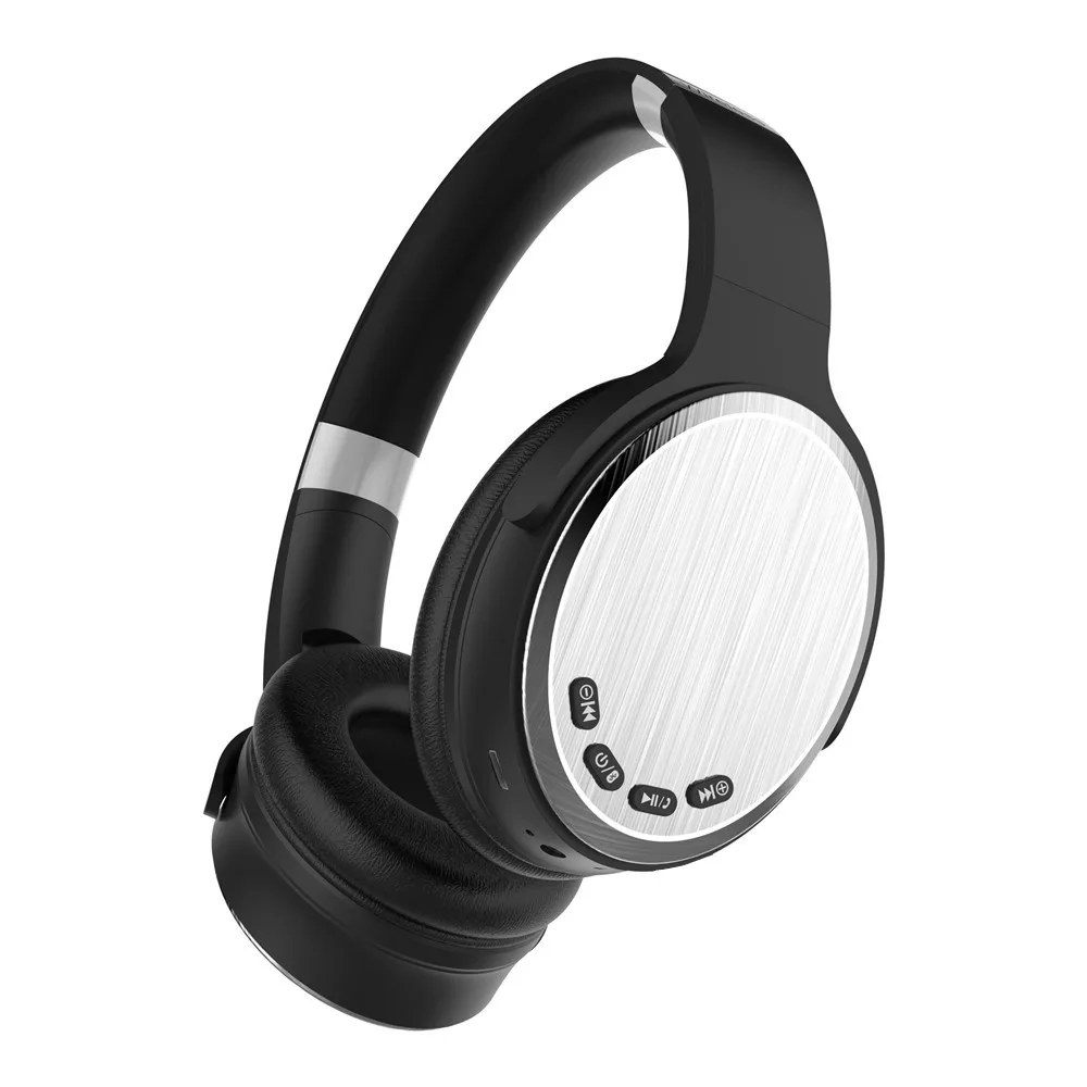Беспроводные Bluetooth наушники Hi-Fi стерео бас складные спортивные музыкальные проводные наушники с микрофоном TF слот наушники для телефона ПК - Цвет: Black Silver