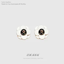 E33 известный роскошный бренд, дизайнерские украшения, маленькие камелии, очаровательные модные серьги с цветами для женщин