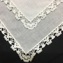 Набор из 12 модных дамские платки белый мягкий хлопковый кружевной свадебный для невесты Hankies винтажный Hanky для матери невесты 12х12