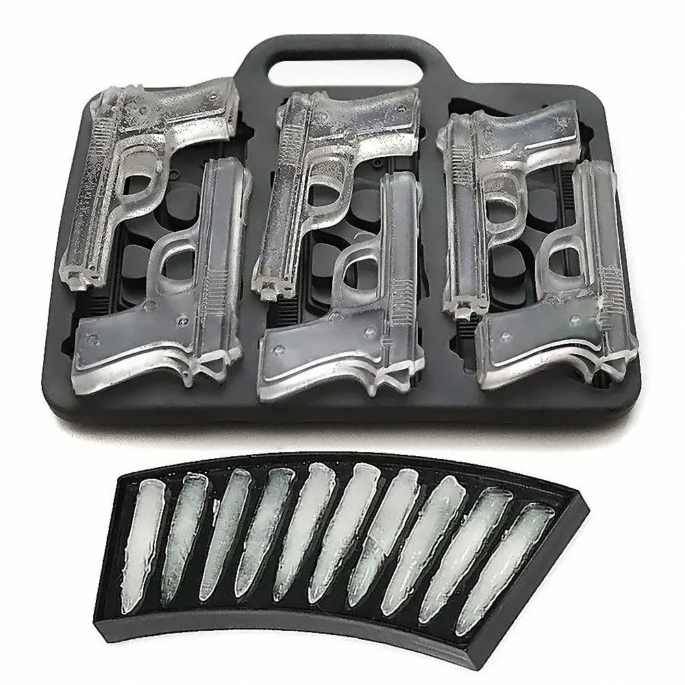 

Ice Cubes Maker War Gun Bullet Shape Tray DIY Maker Ice cube ball Molds Bar Drinking Whiskey Cocktail Party Supplies