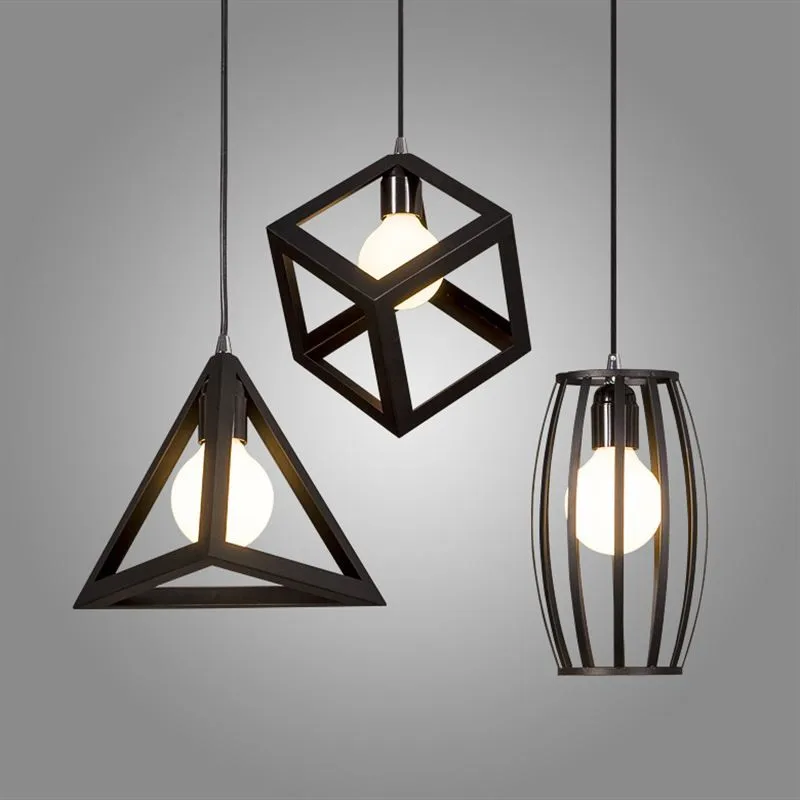 Современные подвесные светильники для столовой черный кафе hanglamp гладить Ретро