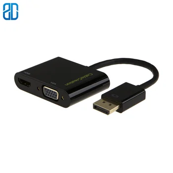 

DP To HDMI VGA Adapter 2 in 1 (Two-in-One) DisplayPort To HDMI VGA Converter Support 3D/4K Via VGA for IMac MacBook Pro Surface