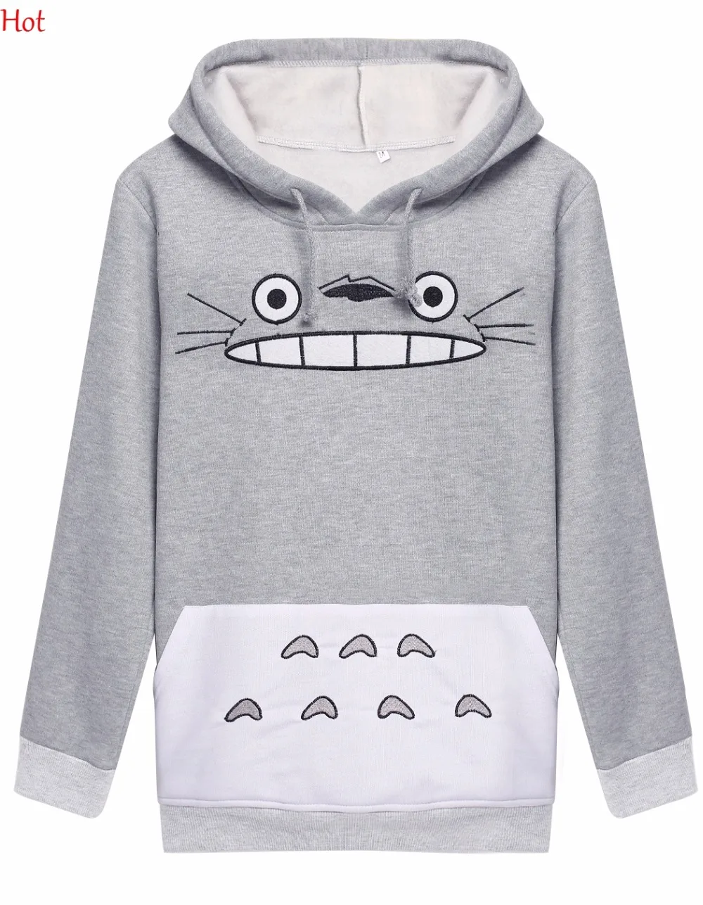 Autumn Cute Girl Cat Face Hoodies Fleece Outwear Printed Hooded