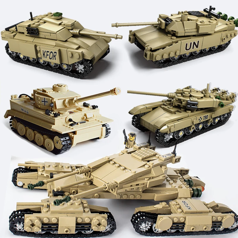 

KAZI Compatible legoed Tank Tiger Century ww2 military army building blocks world war 2 ii sets Germany figure children toys