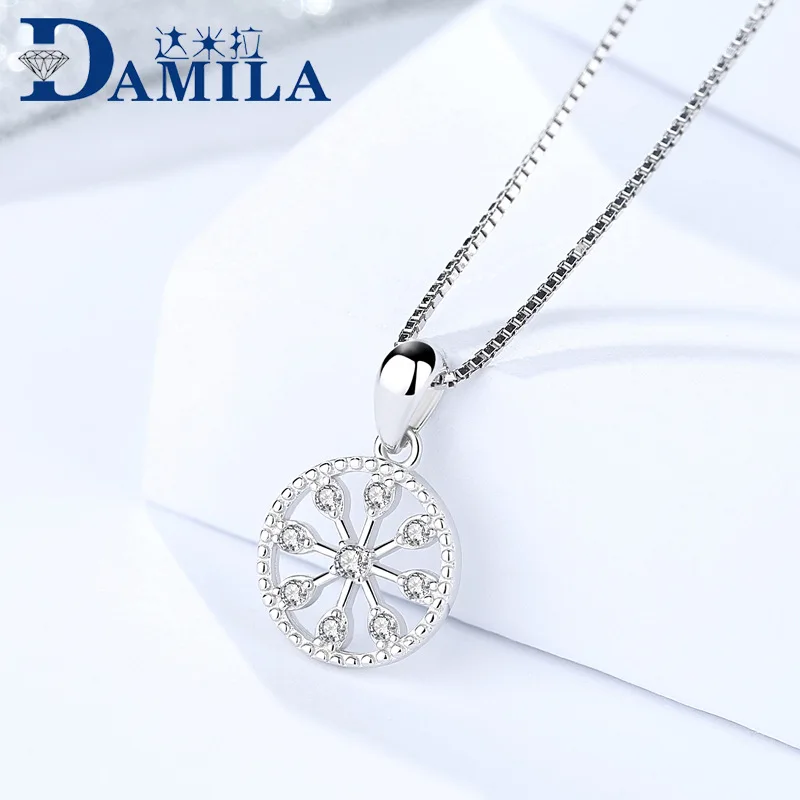 Round S925 sterling silver pendants for necklace 2