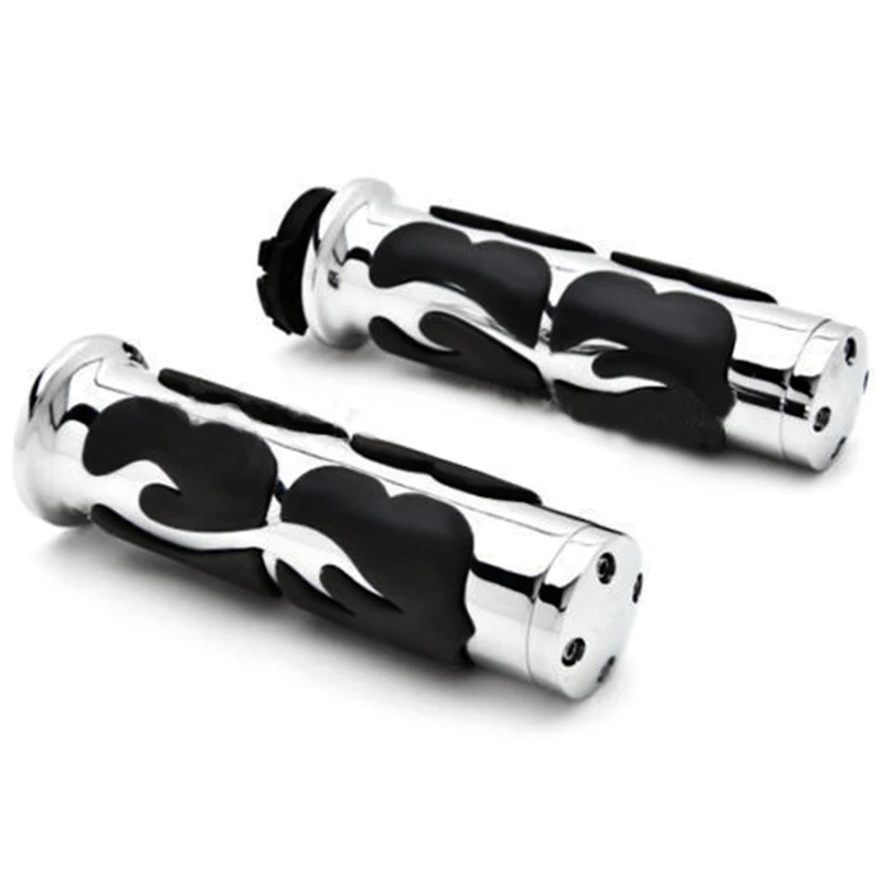Nuoxintr 25mm Chrome Black Sharp Motorcycle Handle Bar Hand Grips for Harley Honda Shadow VT VTX1300 1800 Yamaha Suzuki Kawasaki