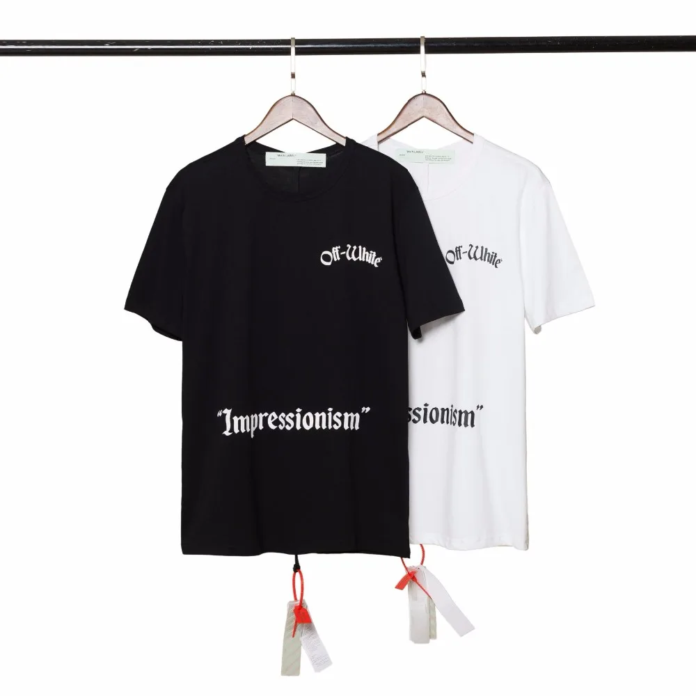 

OFF-WHITE C/O VIRGIL ABLOH OW Street Hip Hop Letter Cotton Men's Short Sleeve T-Shirt streetwear Men's Short Sleeve T-Shirt