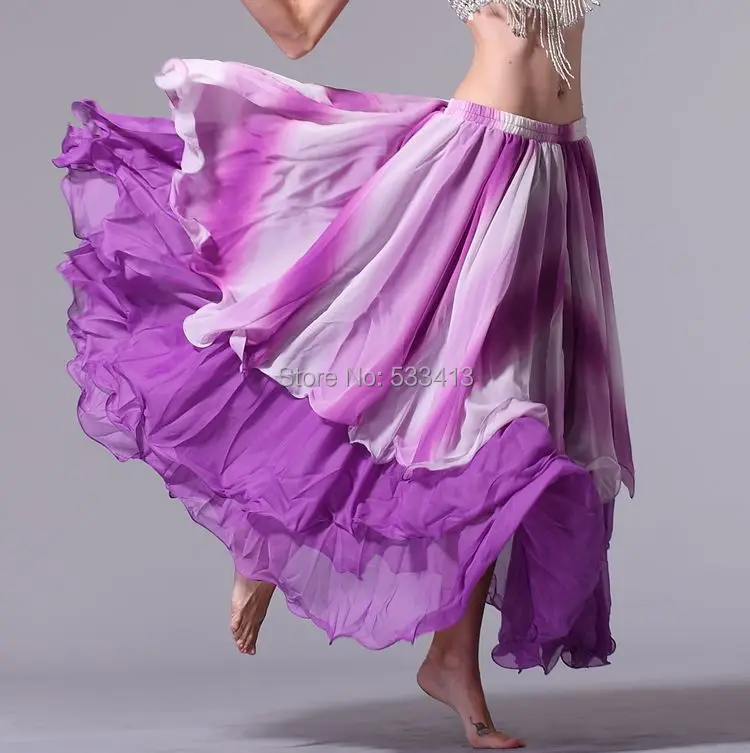 Belly dance dancing wear clothes gradient dress dance expansion skirt