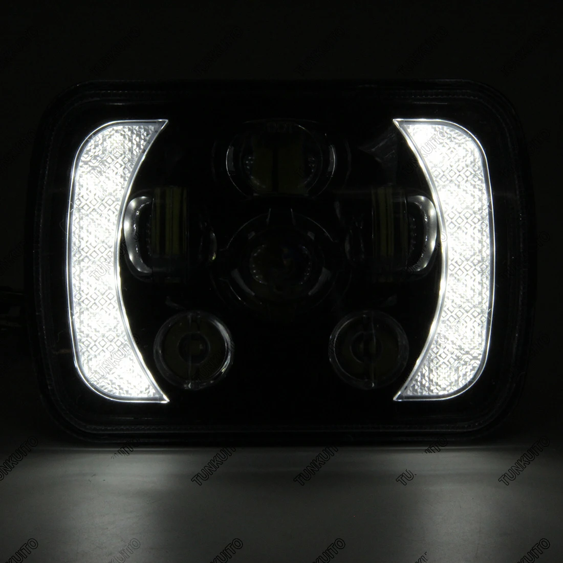 5x7 7x6 дюймов светодиодный головной светильник 5x7 дюймов светодиодный квадратный светильник с поворотным сигналом светильник для Jeep Truck Ford GMC