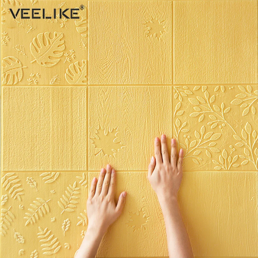 

New Arrival 3D Self Adhesive Wallpaper for TV Background Living Room Creative Maple Leaves Contact Paper PVC Wall Covering Decor