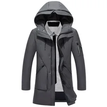 Новинка, зимнее большое пальто из натуральной кожи, куртки с капюшоном, мужские теплые пальто высокого качества, мужская повседневная зимняя верхняя одежда