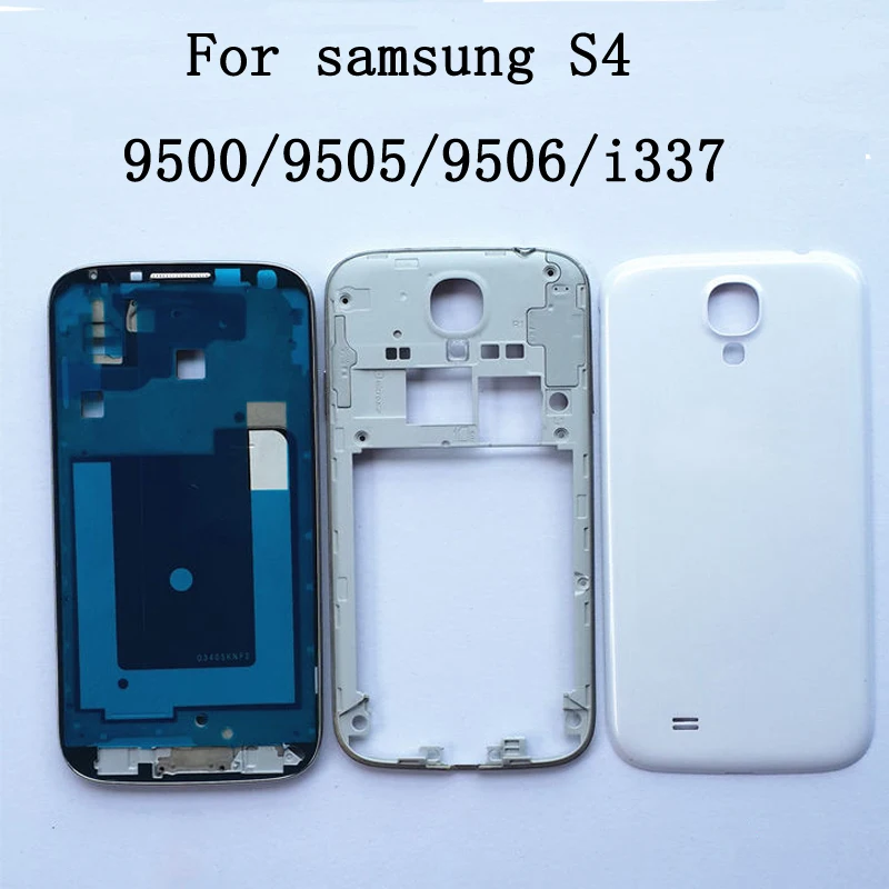 

Full Housing For Samsung Galaxy S4 i9500 i9506 i9505 i337 m919 new Front Frame + Middle Frame + Battery Cover door Repair Parts