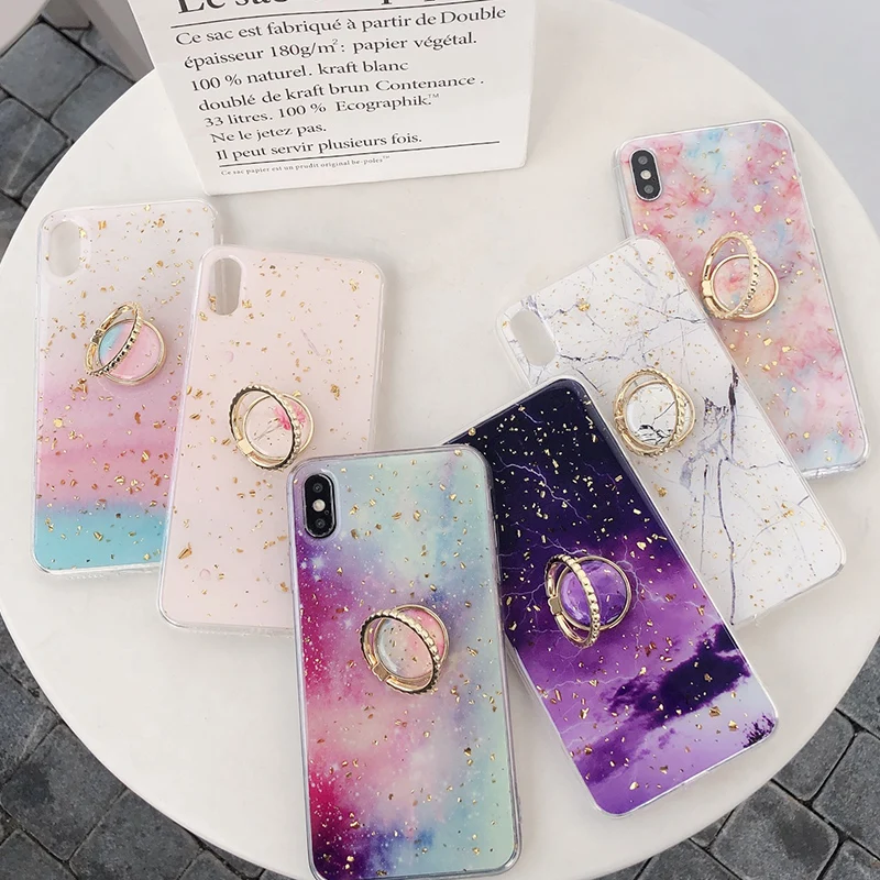 Чехол для телефона с золотой фольгой блестящий Мраморный чехол iPhone XR XS Max X