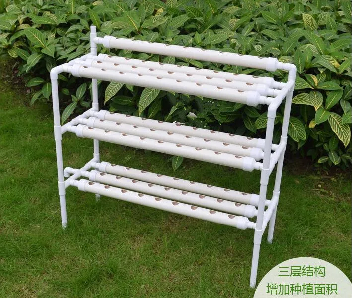 NFT Hydroponics system with 90pcs of net cup. Home hydroponics system. Nutrient Film Technique (NFT)