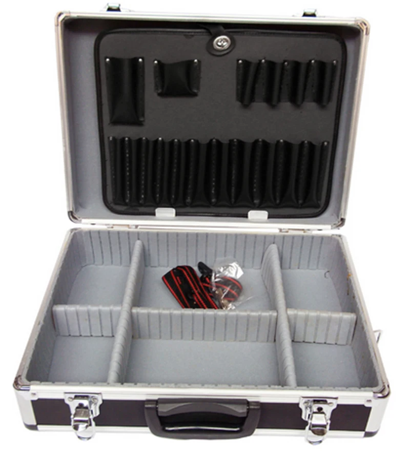 Large aluminum tool box silver Right Angle aluminum case toolkit Metal