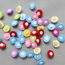 800 шт Комбинированные 2 тона подсолнуха смешанные цвета Крошечные Цветочные пуговицы в разных цветах