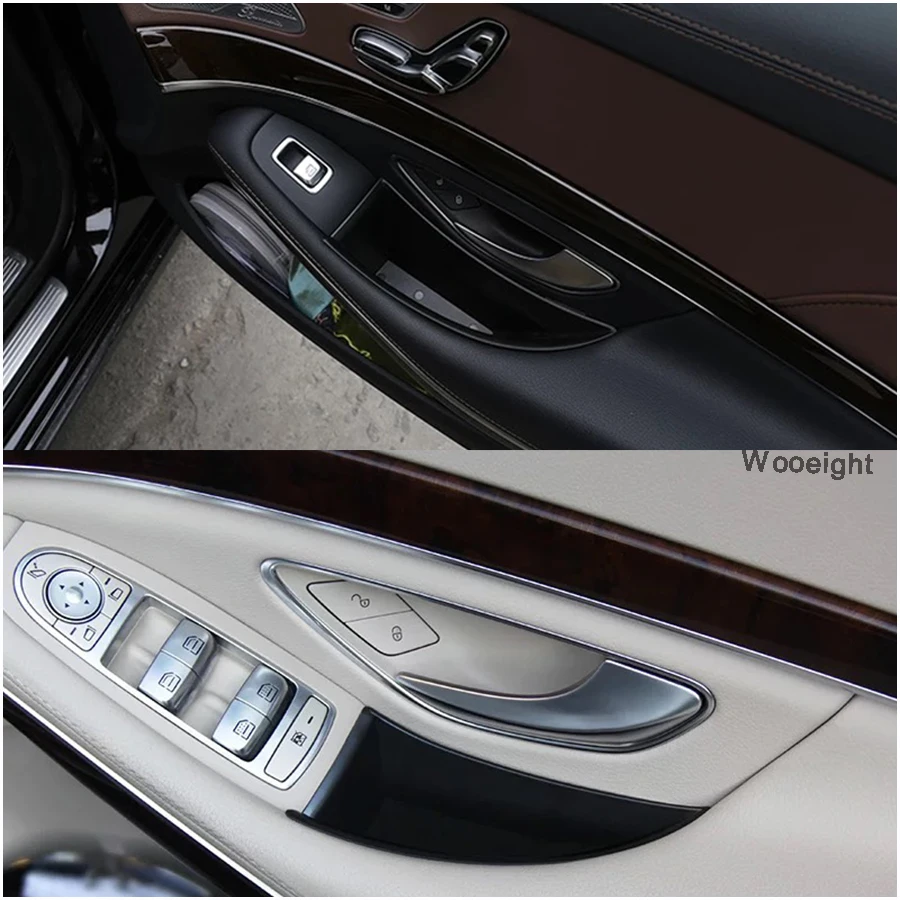 4Pcs For Mercedes Benz S Class 2014-2017 Car Armrest Box Door Handle Storage Glove Box Holder Container Organizer (9)