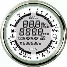 Белый приборной панели спидометры GPS мазута давление измерители напряжения вольт метр Температура воды метров 6 в 1 датчики подходит для Авто Лодка измерительные приборы